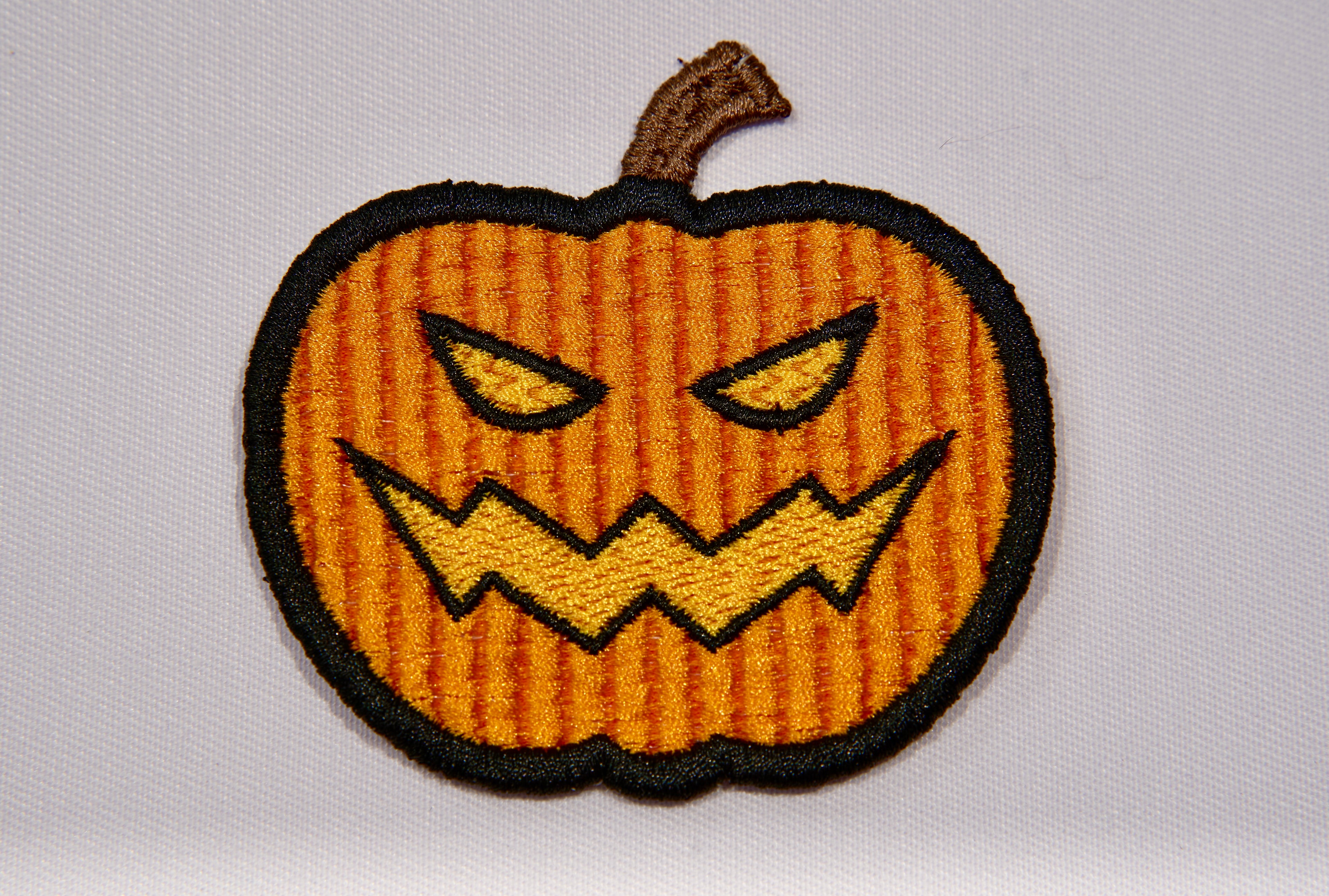 Jack-O-Lantern Embroidered Patch – 3 Inch Spooky Pumpkin Iron On Patch | Halloween Patch, Fall DIY Craft, Trick or Treat