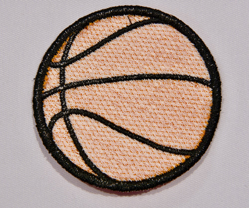 Basketball Embroidered Patch – Classic Orange & Black | Sew On or Iron On
