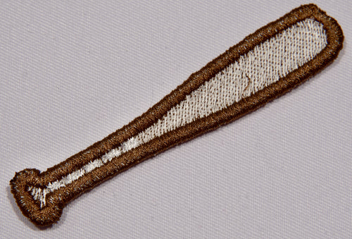 Baseball Bat Embroidered Patch – Classic Wooden Bat Design | Sew On or Iron On