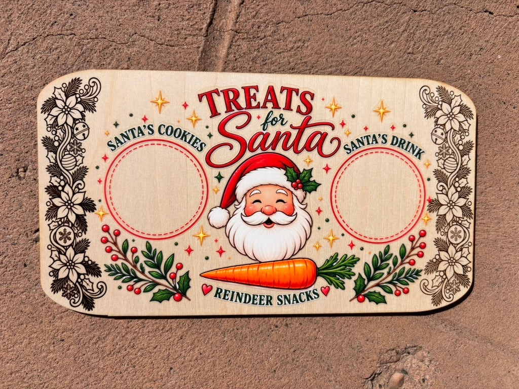 Mythical Friends Treat Board Set – Easter Bunny, Tooth Fairy, Santa & Leprechaun – Laser Engraved Basswood Snack Tray for Kids – Holiday Morning Tradition Gift