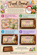 Mythical Friends Treat Board Set – Easter Bunny, Tooth Fairy, Santa & Leprechaun – Laser Engraved Basswood Snack Tray for Kids – Holiday Morning Tradition Gift