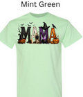 "MAMA" Halloween T-Shirt | Spooky Mom Shirt | Pumpkins Witches Skulls Design | DTF Printed
