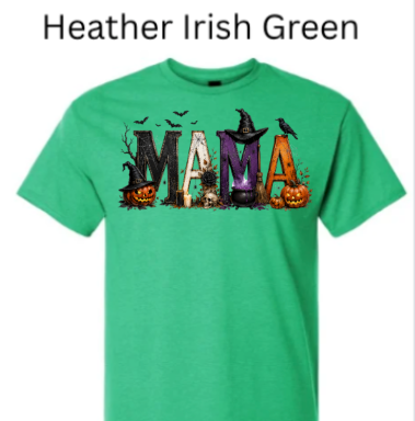 "MAMA" Halloween T-Shirt | Spooky Mom Shirt | Pumpkins Witches Skulls Design | DTF Printed
