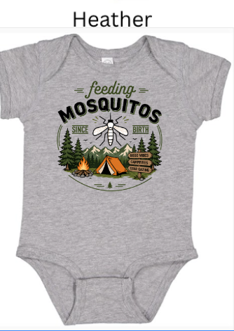 Feeding Mosquitos Since Birth Infant/Toddler T-Shirt | Funny Camping Tee | Outdoor Humor Shirt | Bug Spray Not Included