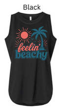 Feelin' Beachy Tank Top | Retro Palm Tree Sun Design | Women's Summer Beach Shirt | Vacation Vibes