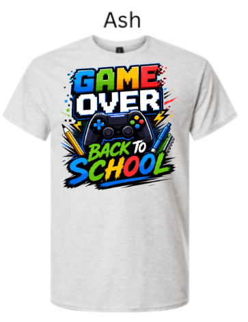 Game Over Back To School T-Shirt | Gamer Graphic Tee |