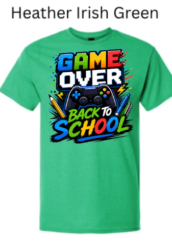Game Over Back To School T-Shirt | Gamer Graphic Tee |