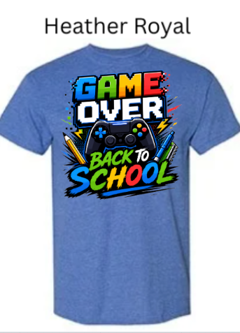 Game Over Back To School T-Shirt | Gamer Graphic Tee |