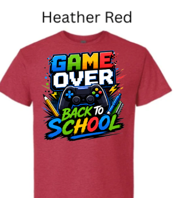 Game Over Back To School T-Shirt | Gamer Graphic Tee |