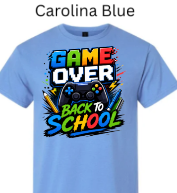 Game Over Back To School T-Shirt | Gamer Graphic Tee |