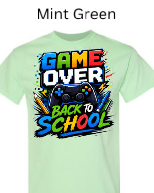 Game Over Back To School T-Shirt | Gamer Graphic Tee |