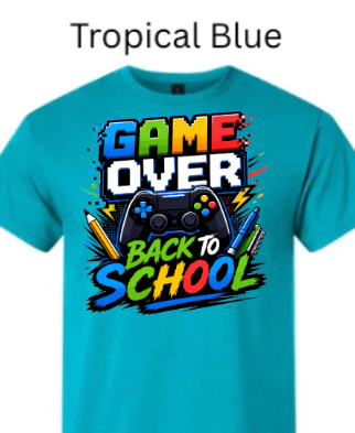 Game Over Back To School T-Shirt | Gamer Graphic Tee |