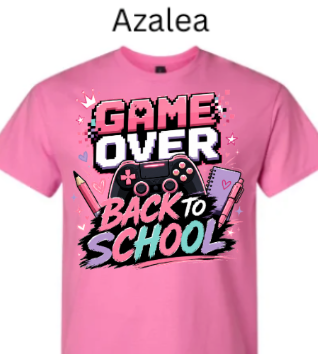 Game Over Back To School T-Shirt | Gamer Graphic Tee |