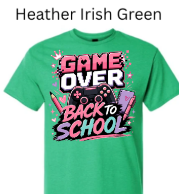 Game Over Back To School T-Shirt | Gamer Graphic Tee |