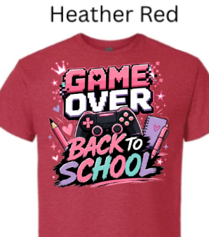 Game Over Back To School T-Shirt | Gamer Graphic Tee |
