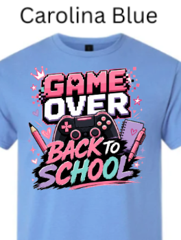 Game Over Back To School T-Shirt | Gamer Graphic Tee |