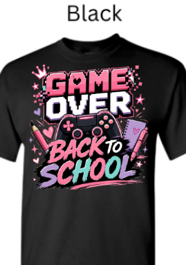 Game Over Back To School T-Shirt | Gamer Graphic Tee |