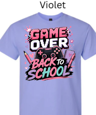 Game Over Back To School T-Shirt | Gamer Graphic Tee |