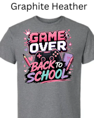 Game Over Back To School T-Shirt | Gamer Graphic Tee |