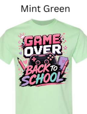 Game Over Back To School T-Shirt | Gamer Graphic Tee |