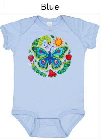 Butterfly Folk Art Baby Bodysuit & Toddler Tee | Nature Butterfly Graphic