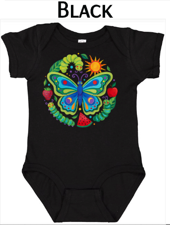 Butterfly Folk Art Baby Bodysuit & Toddler Tee | Nature Butterfly Graphic