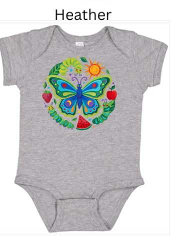 Butterfly Folk Art Baby Bodysuit & Toddler Tee | Nature Butterfly Graphic