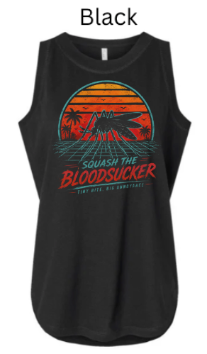 Squash The Bloodsucker Retro Mosquito Shirt | Vintage Sunset Graphic Tee | Summer Outdoor Tee
