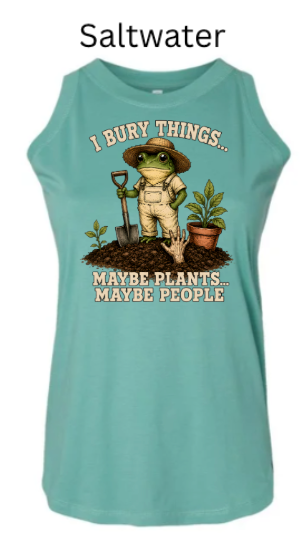 I Bury Things Gardening Frog Shirt — Funny Plant Lover Halloween Tee| "Maybe Plants Maybe People" Gardener T-Shirt — Zombie Garden Humor