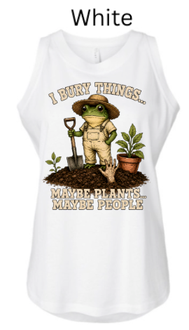 I Bury Things Gardening Frog Shirt — Funny Plant Lover Halloween Tee| "Maybe Plants Maybe People" Gardener T-Shirt — Zombie Garden Humor