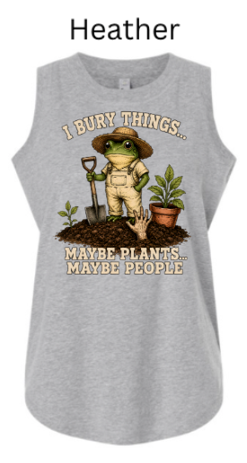 I Bury Things Gardening Frog Shirt — Funny Plant Lover Halloween Tee| "Maybe Plants Maybe People" Gardener T-Shirt — Zombie Garden Humor