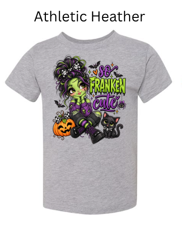 So Franken Cute Halloween Toddler Shirt – Frankenstein Girl Tee