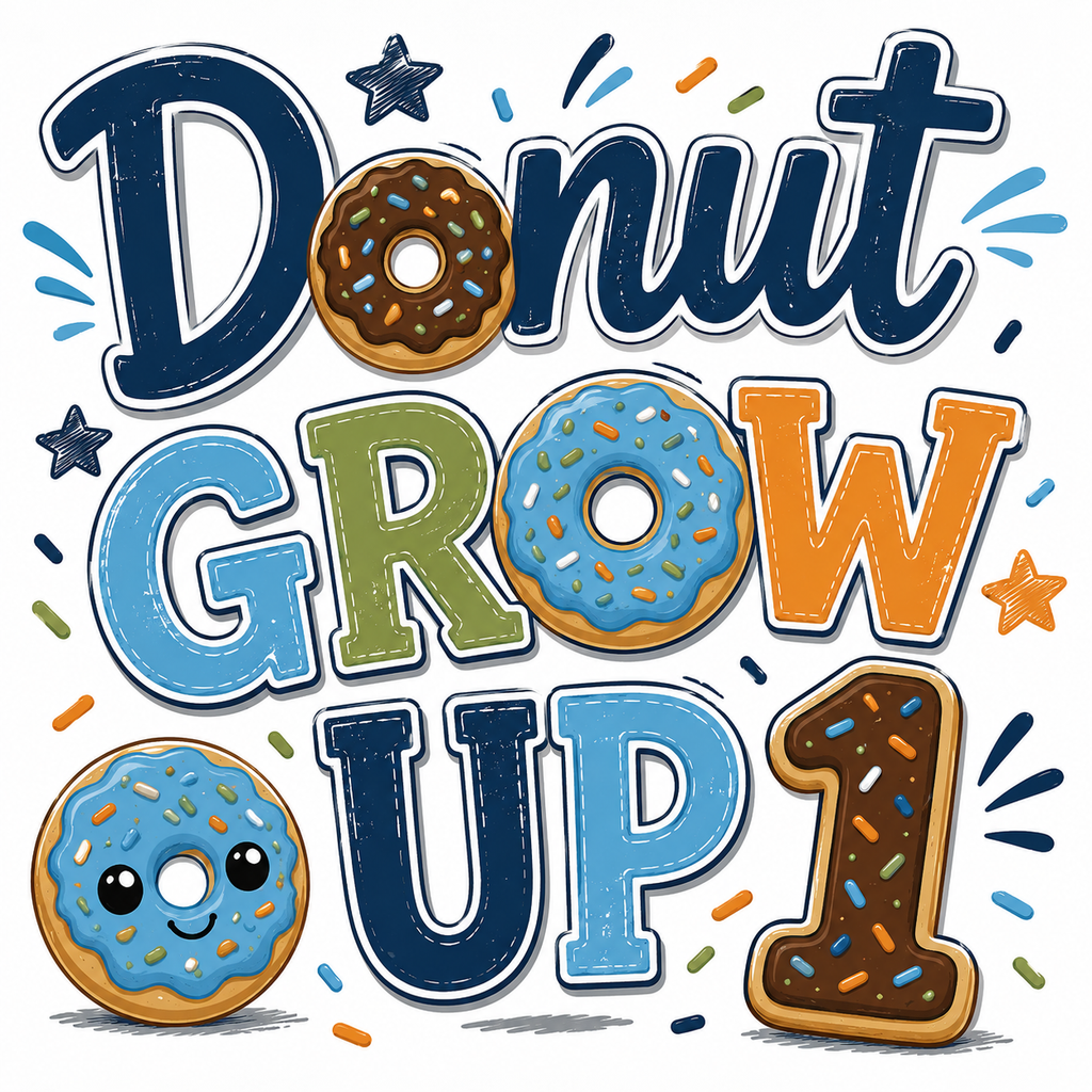 Donut Grow Up Birthday Boy Apparel