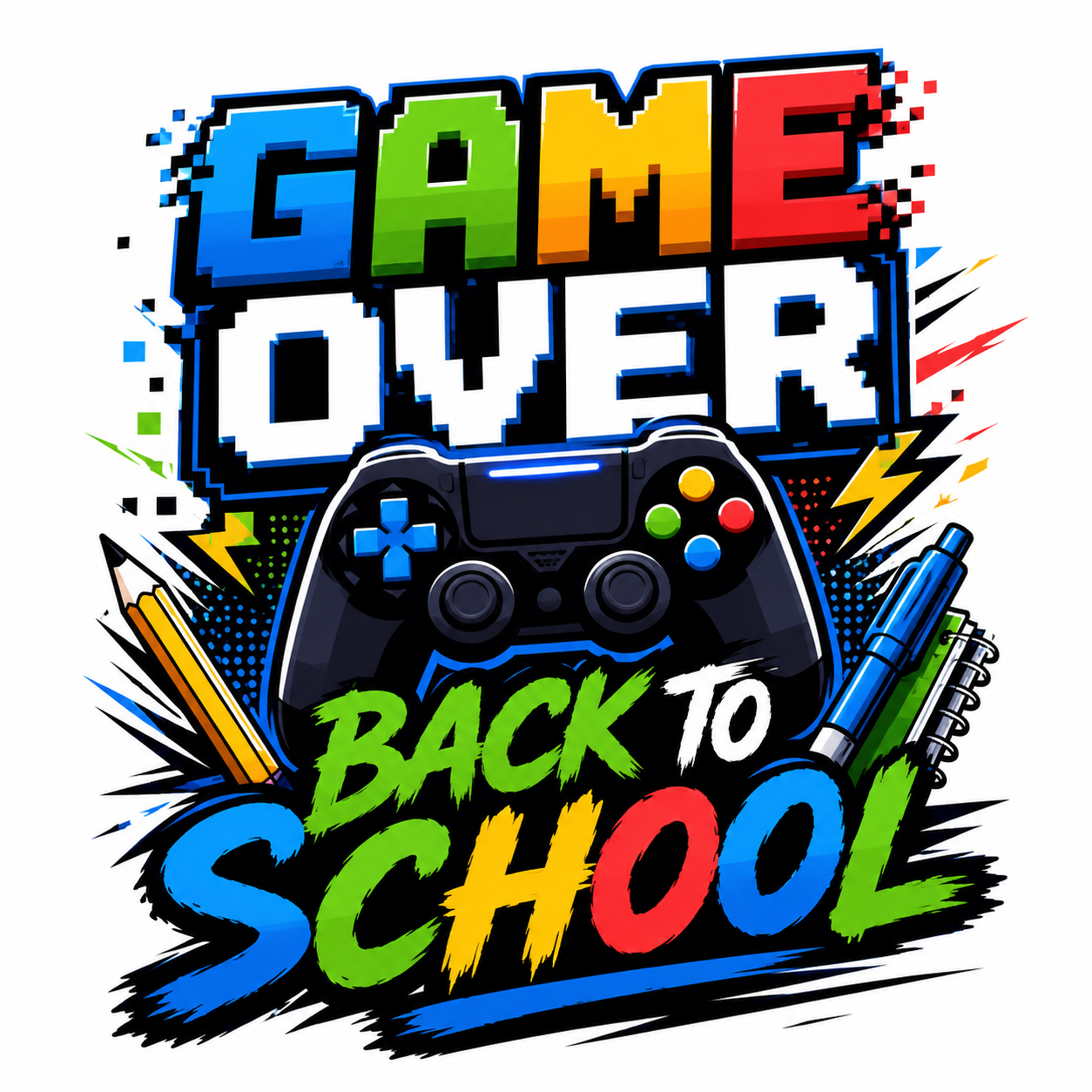 Game Over Back To School- Boy Apparel
