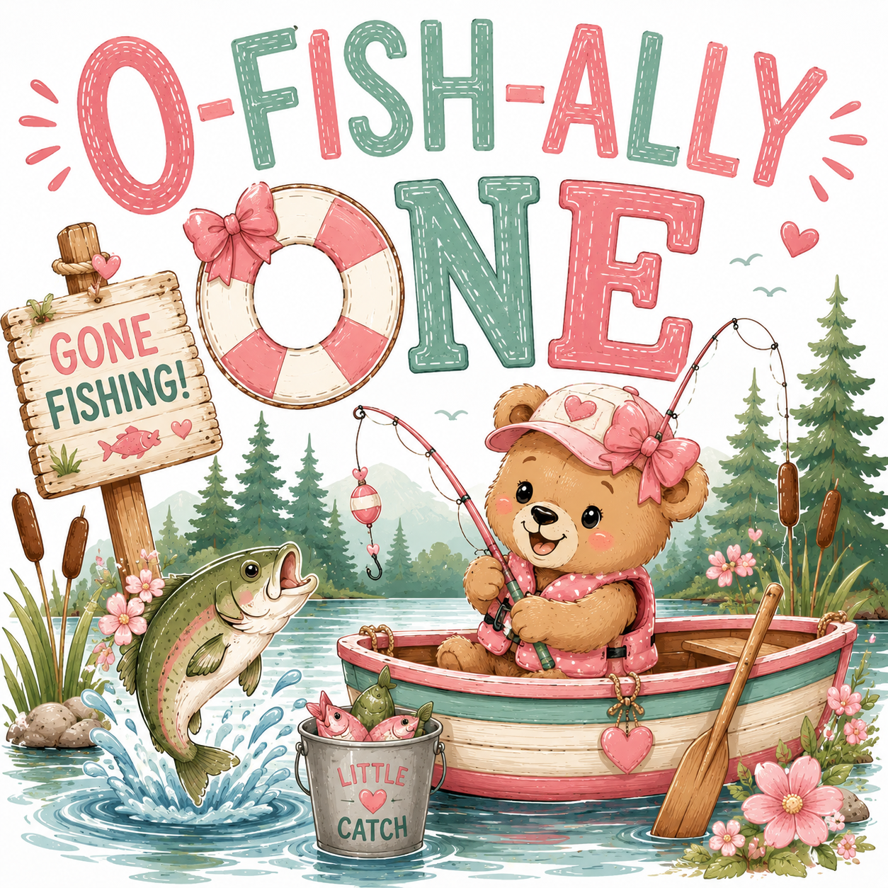 O-Fish-Ally Birthday Girl Apparel