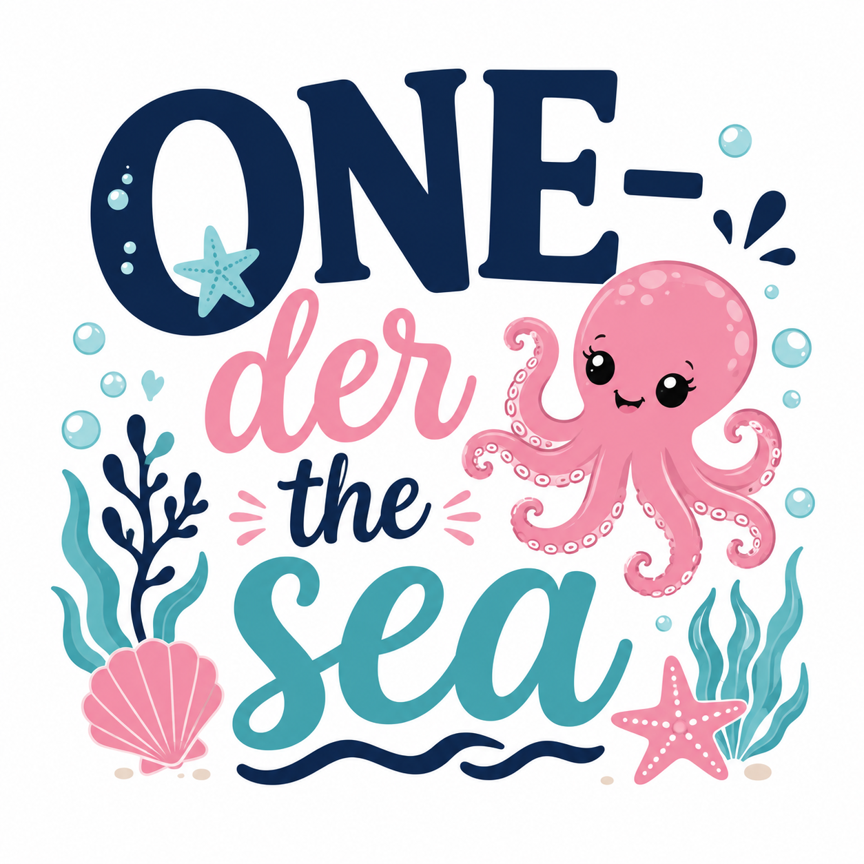 One-der the sea DTF Print