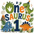 ONE-saurus (multi-dinos) Boy Apparel