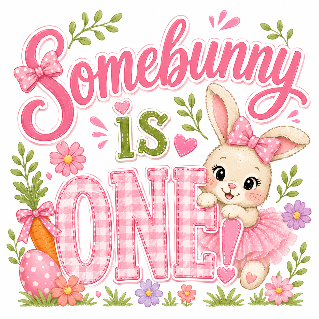 Some Bunny (is ONE)  DTF Print