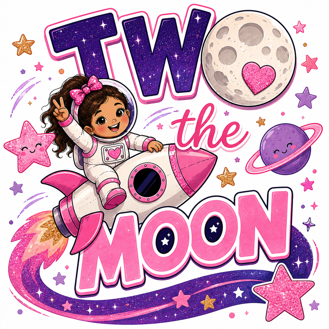 TWO The Moon (Girl) DTF Print