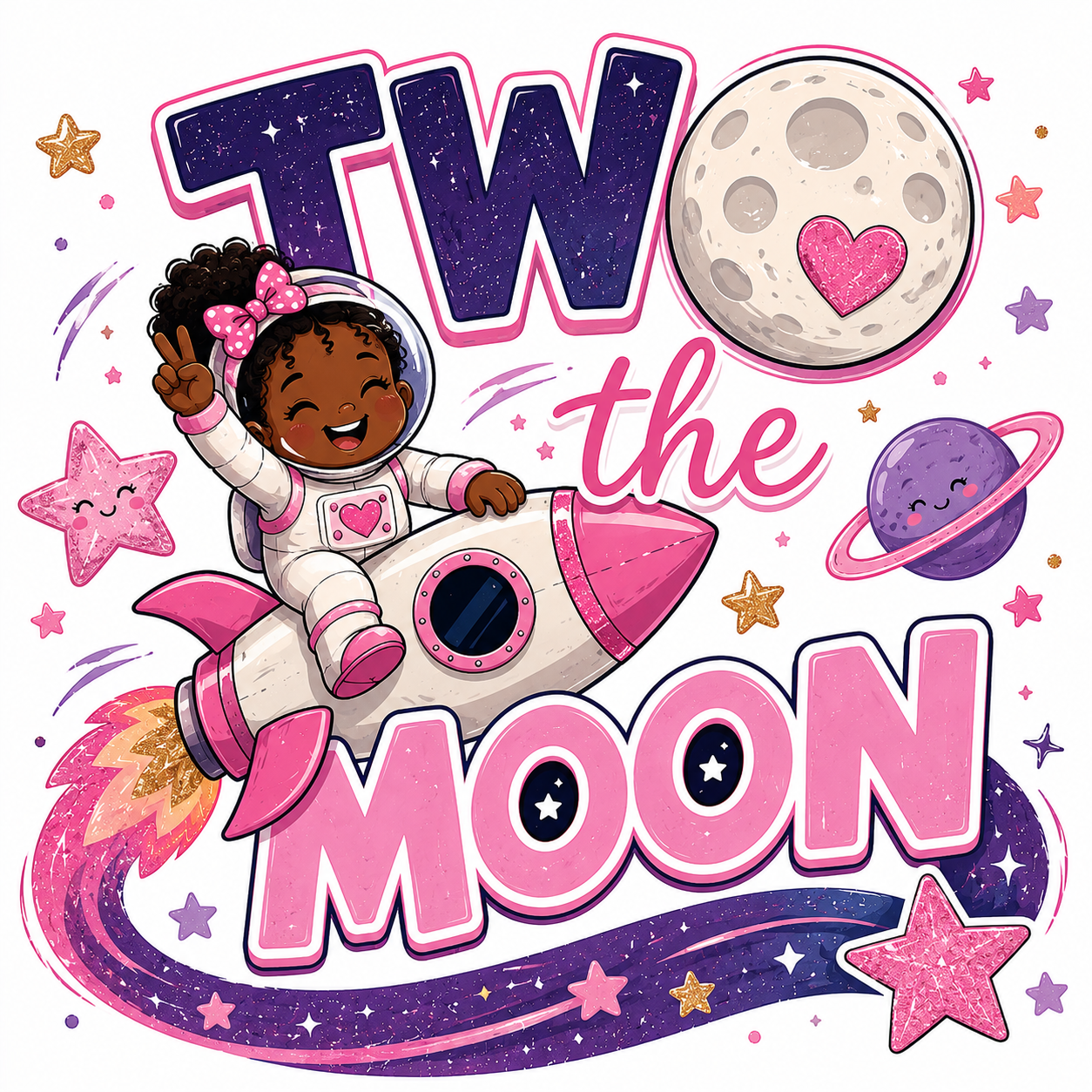 TWO The Moon (Girl) DTF Print